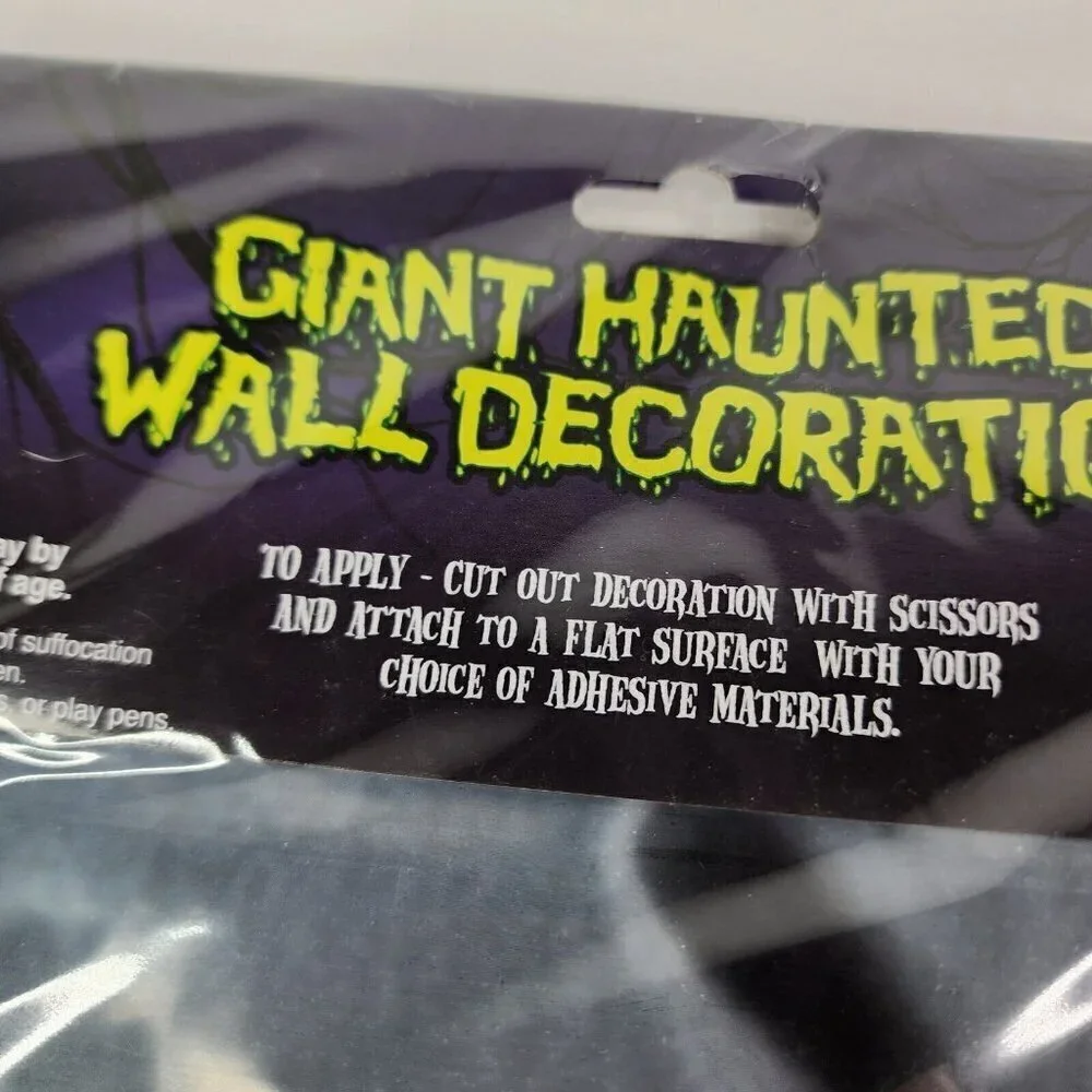 Lot of‎ 3 Spirit Halloween Wall Decor Light Up Lace Panel Morgue Giant Haunted